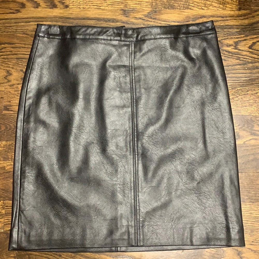 H&M Faux Leather Mini Skirt in Black
